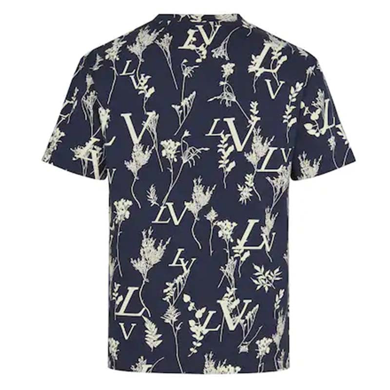 Louis Vuitton LV Printed Leaf Regular Shirt Blue Glacier. Size S0