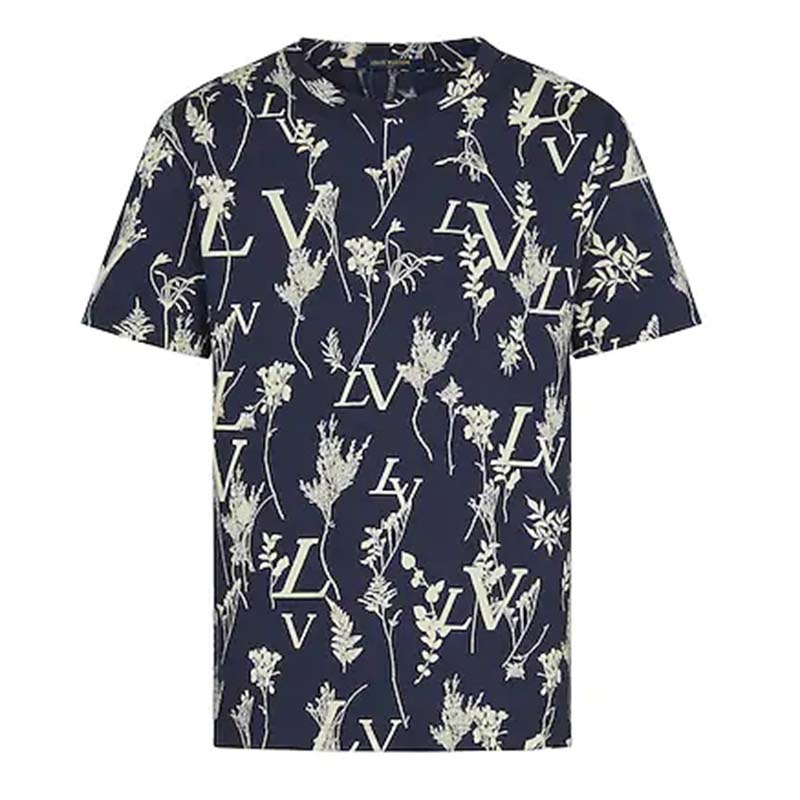 Louis Vuitton LV Printed Leaf Regular Shirt Blue Glacier. Size Xs