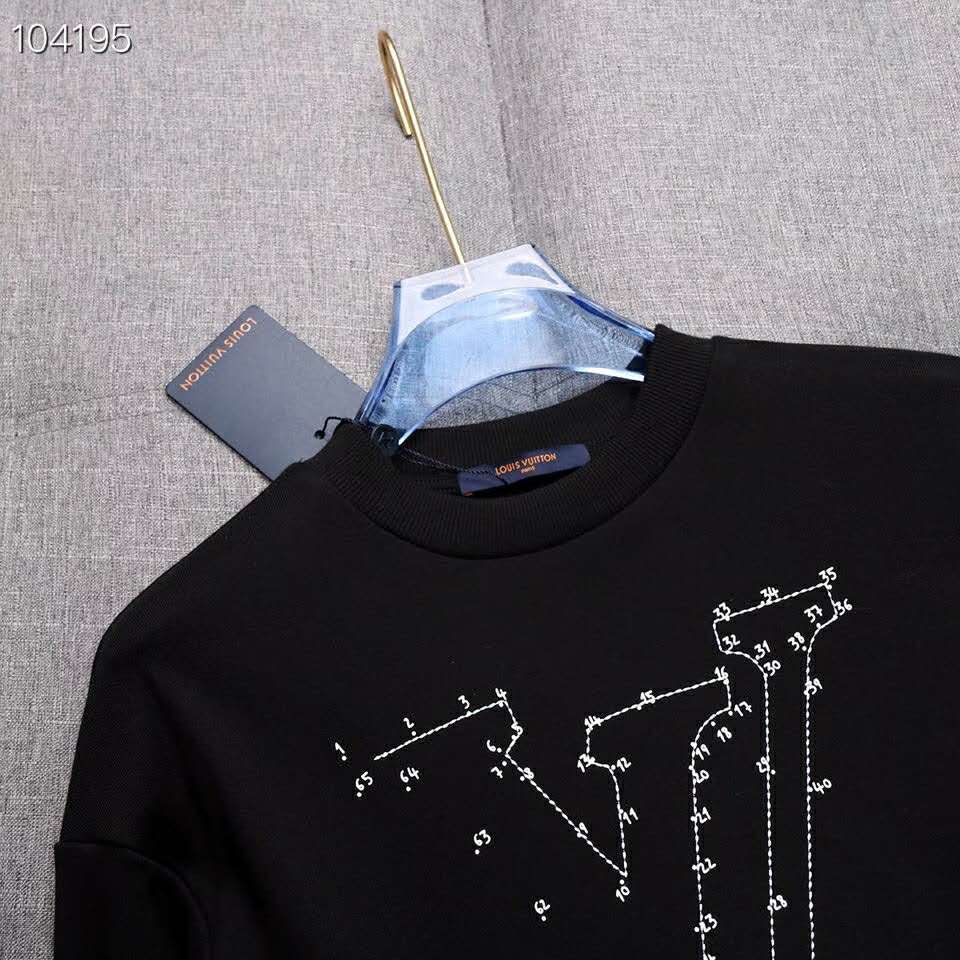 Louis Vuitton LV Men LV Stitch Print Embroidered Sweatshirt Regular Fit ...