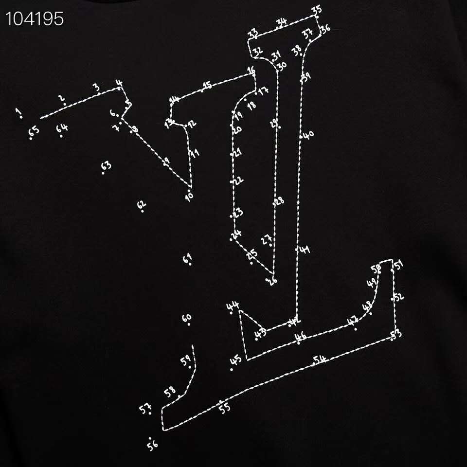 Louis Vuitton Connect the dots stitch print embroidered sweatshirt, c99