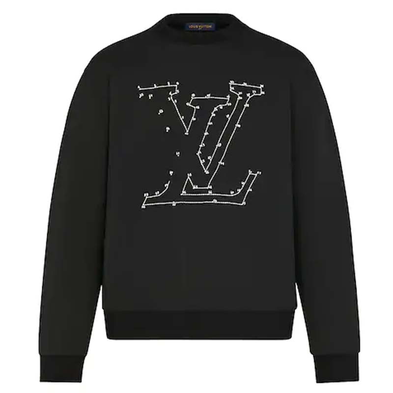Louis Vuitton LV Men LV Stitch Print Embroidered Sweatshirt Regular Fit ...