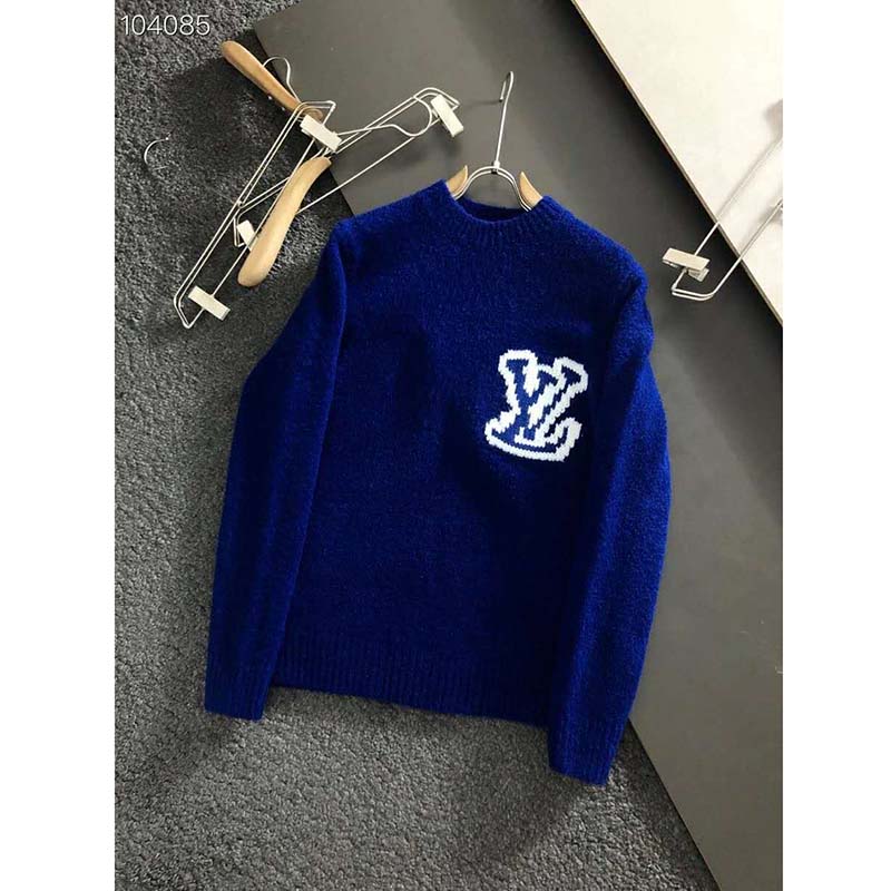 Buy Louis Vuitton Sweatshirt Watercolor Blue Logo Embroidered Loose Round  Neck Sweatshirt Long Sleeve Casual Top Men's and Women's All-match Pullover  XS-L ｜Women's sweatshirt-Fordeal