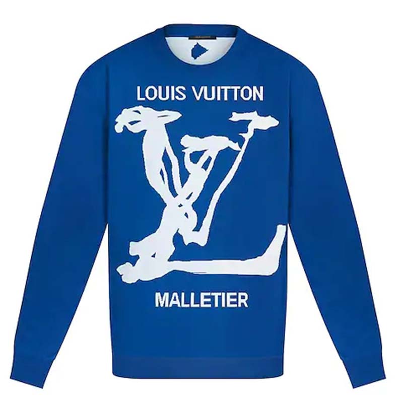 Louis Vuitton Everyday LV Crewneck Knit Tee Shirt blue azur XLの