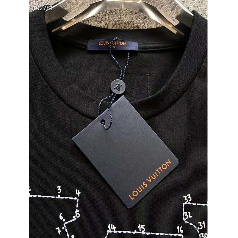 Louis Vuitton Black LV Stitch Cotton Short Sleeve T-Shirt XS Louis