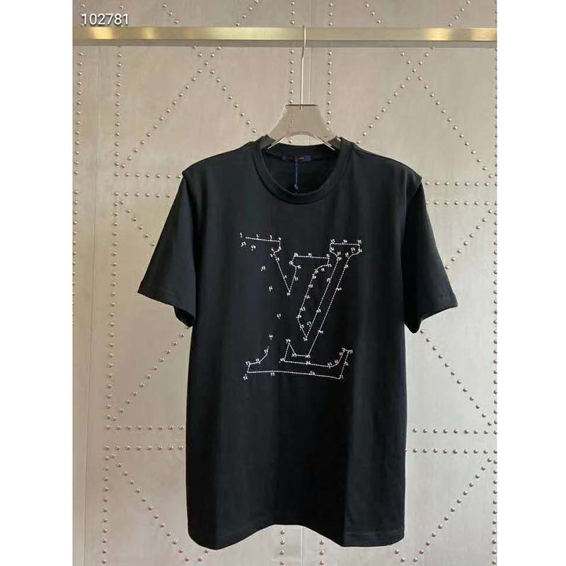Louis Vuitton Black Tribal Printed Silk Knit Shoulder Pad Detail T-Shirt M Louis  Vuitton