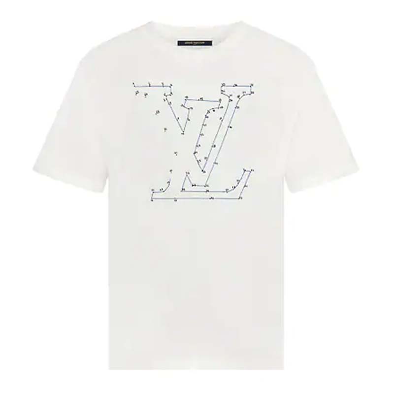Louis Vuitton Women Placed Graphic Shirt LV Cartoons Cotton Regular  Fit-White - LULUX