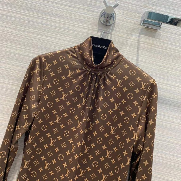 Products by Louis Vuitton: Monogram Print Long-Sleeved Turtleneck Top