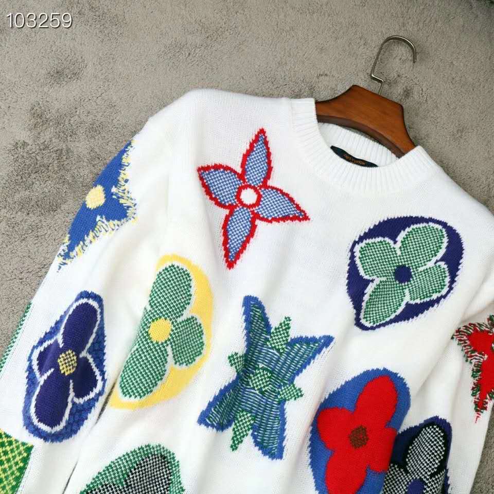 Louis Vuitton Hand-Knit Monogram Flower Crewneck