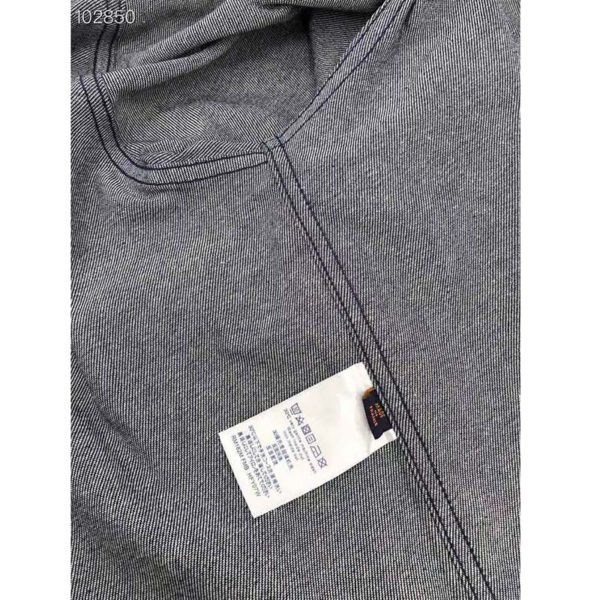 louis vuitton lv leaf denim baseball shirt