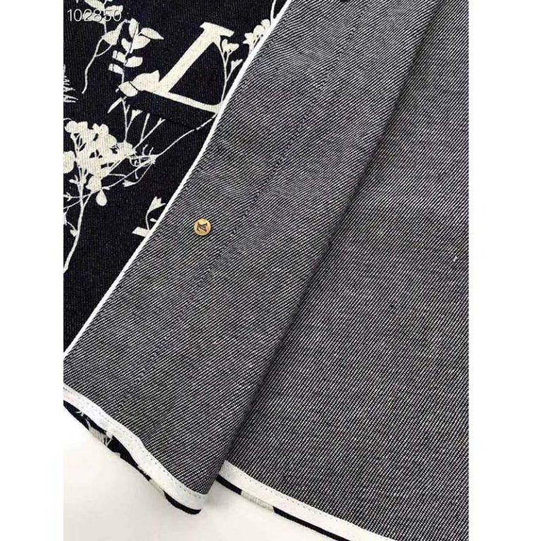 louis vuitton lv leaf denim baseball shirt