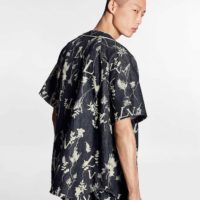 louis vuitton lv leaf denim baseball shirt