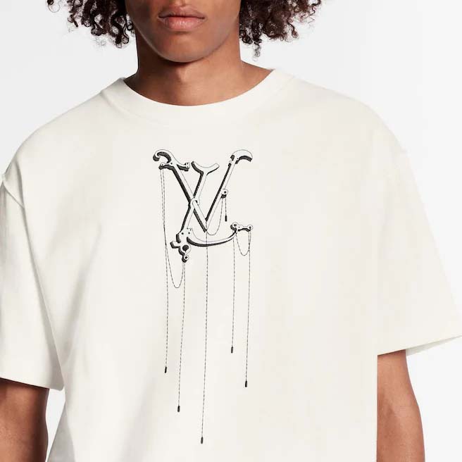 Louis Vuitton Women LV Men T-shirt Slightly Loose Fit Cotton-White