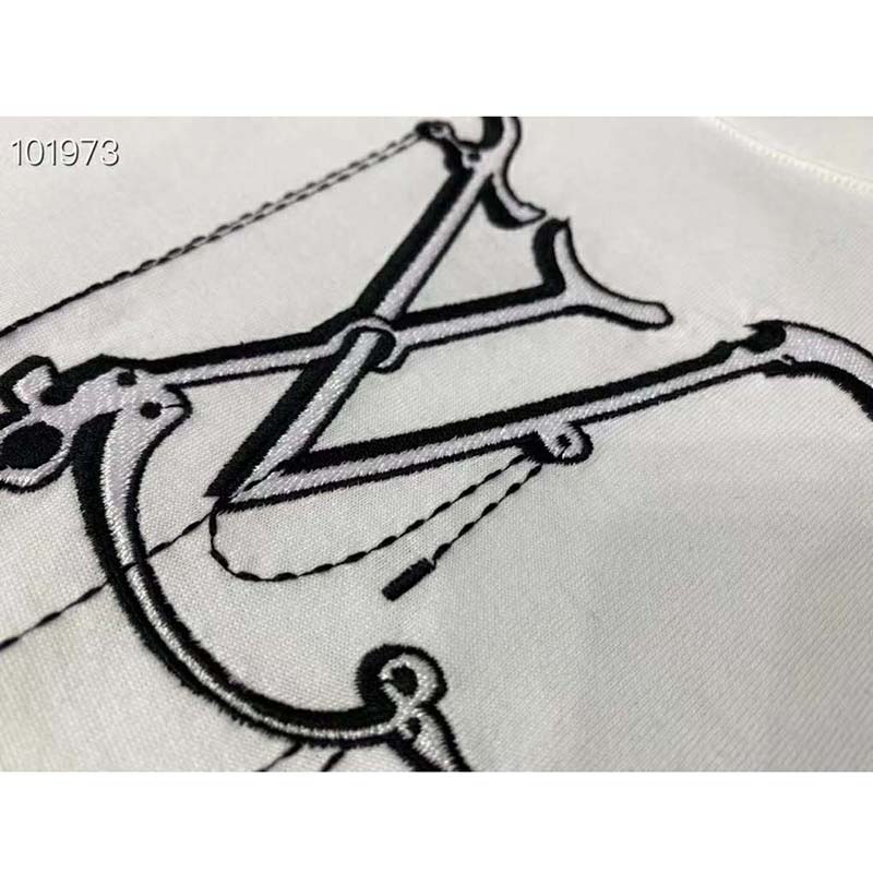 LOUIS VUITTON LV Pendant Embroidered Street Style Cotton For Men White -  KICKS CREW