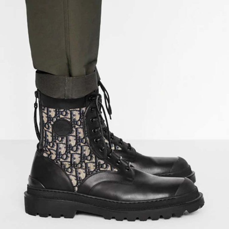 Dior Unisex Dior Explorer Ankle Boot Dior Oblique Jacquard Black Smooth ...