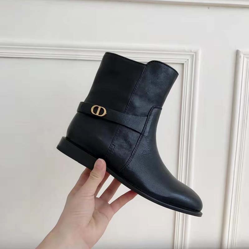 Dior - Dior Empreinte Ankle Boot Black Calfskin and Rubber - Size 37 - Women