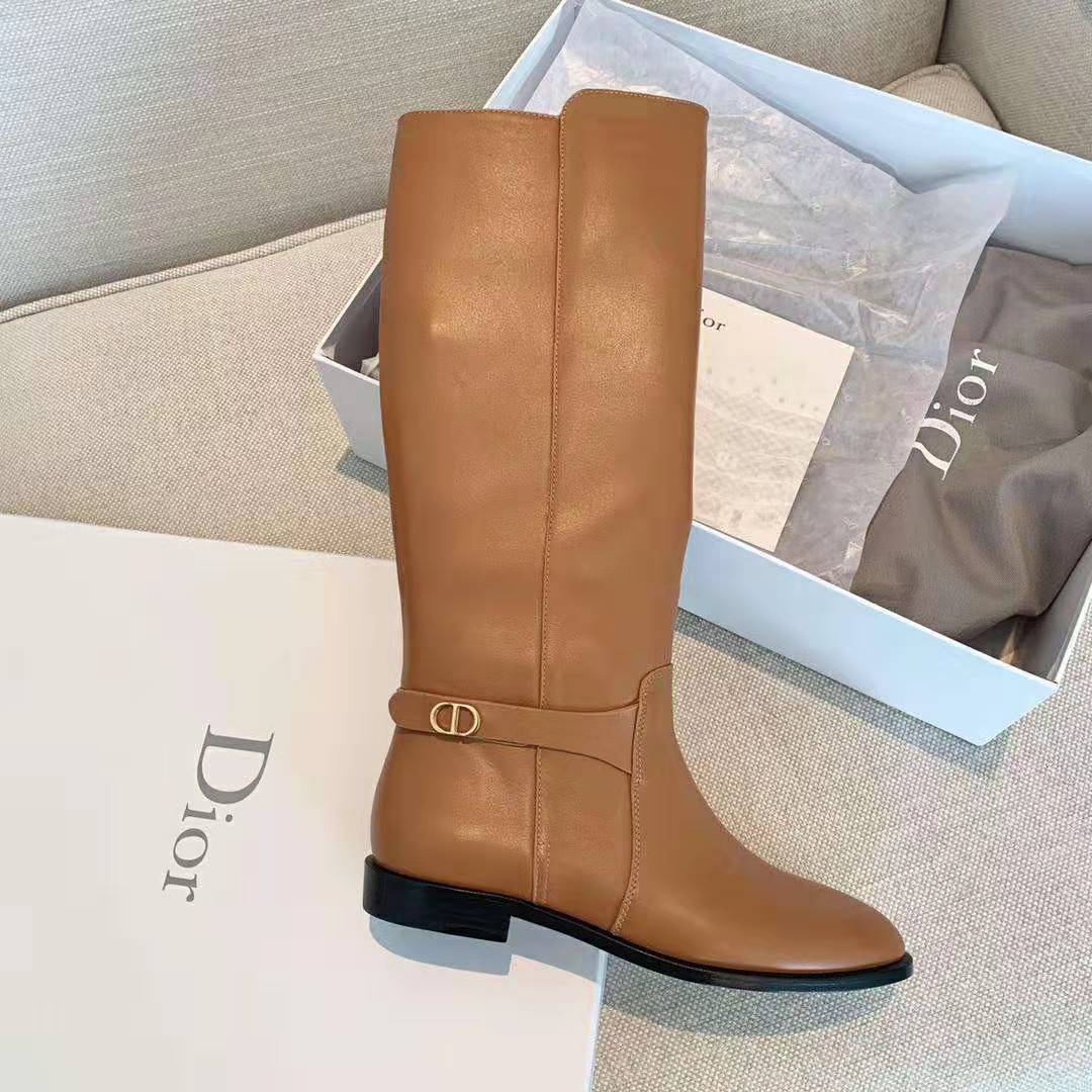 Dior, Shoes, Christian Dior Soft Calfskin Empreinte Ankle Boot Ochre  Brown 45