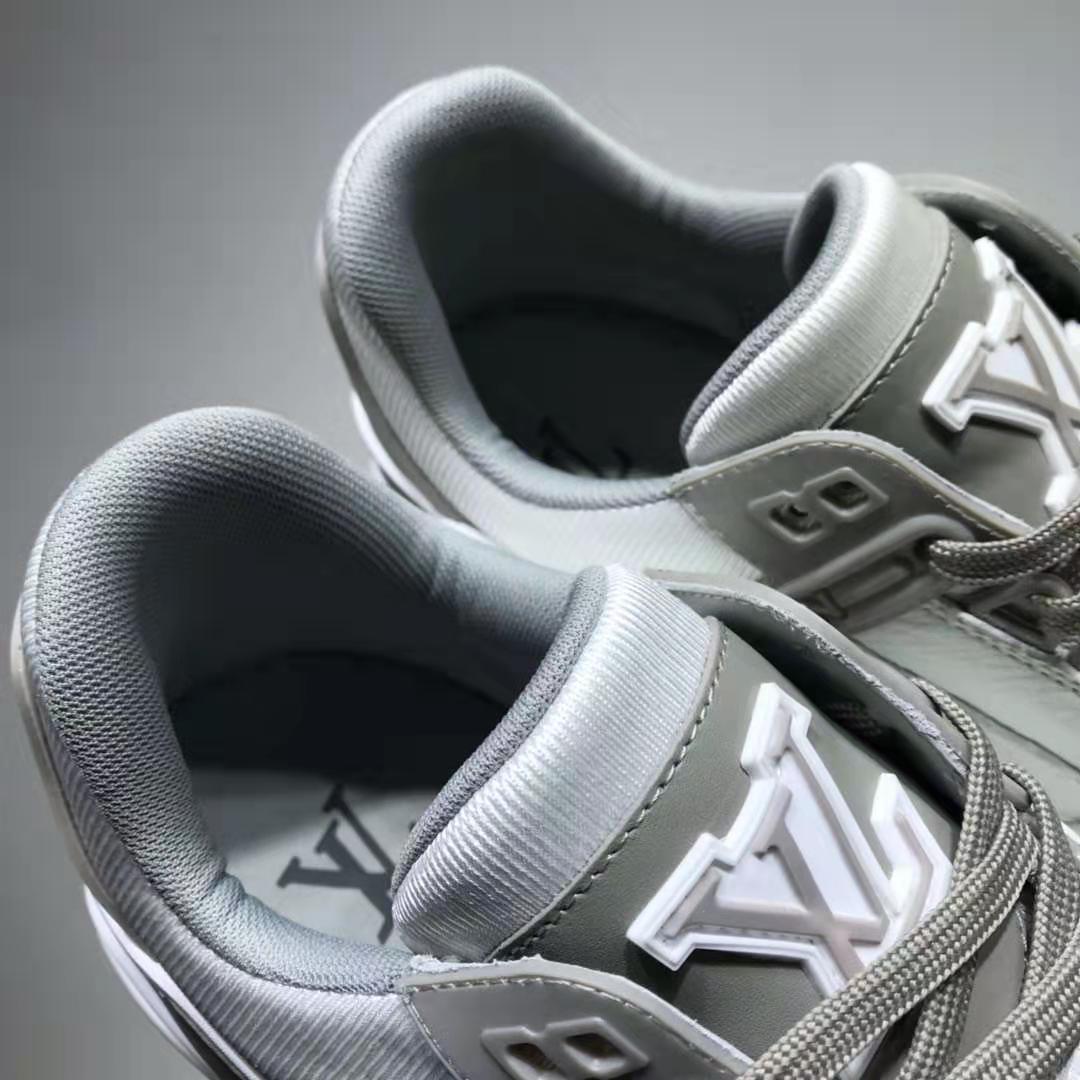 Louis Vuitton Men's Trainer Sneakers Monogram Embossed Metallic Leather -  ShopStyle