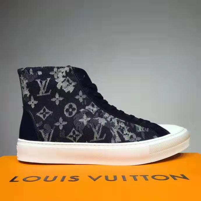 Louis Vuitton Men's Beige Canvas Tattoo Sneaker Boot Upside Down LV –  Luxuria & Co.