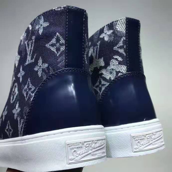 Louis Vuitton × NIGO LV Cozy Line Monogram Blue Denim Mouton Boots  men's US 10