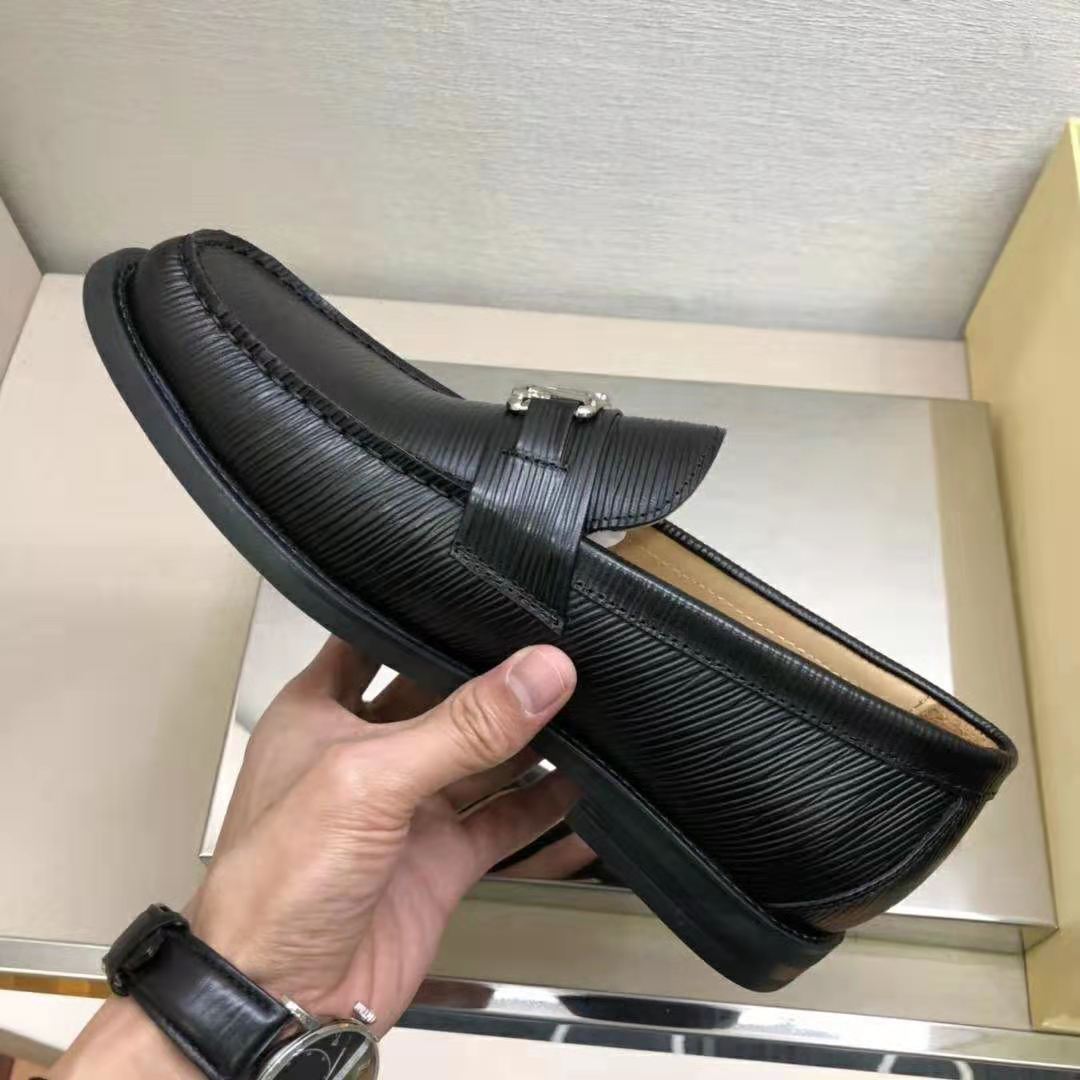 Louis Vuitton Men Major Loafer Epi Calf Leather Glazed Calf Leather-Black -  LULUX