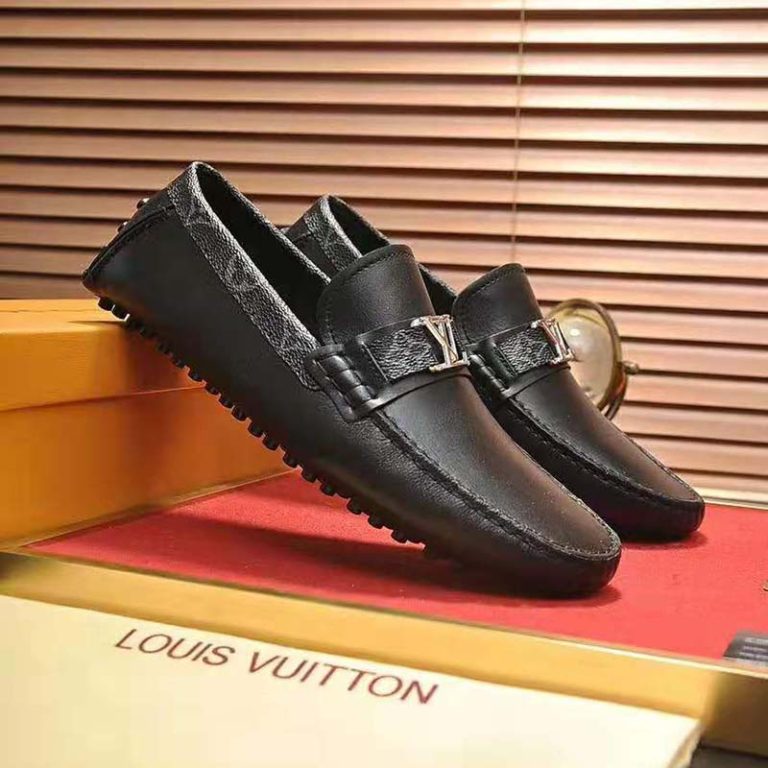 Louis Vuitton Men Monte Carlo Moccasin Calf Leather Monogram Canvas ...