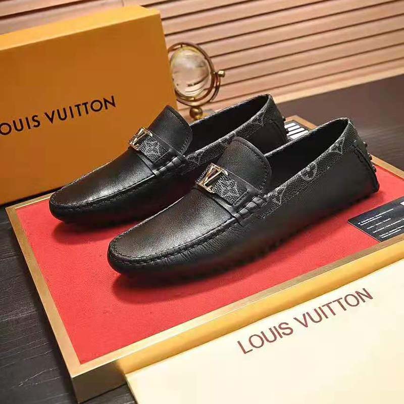 Louis Vuitton Men LV Monte Carlo Moccasin Moka Brown Grained Calf Leather -  LULUX
