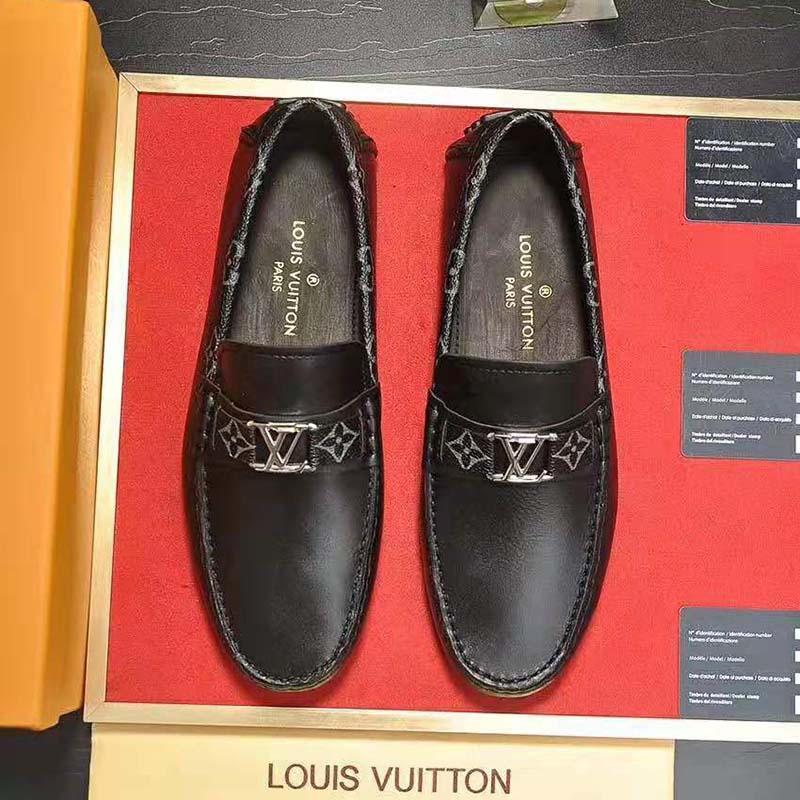 Louis Vuitton Men Monte Carlo Moccasin Calf Leather Monogram Canvas ...