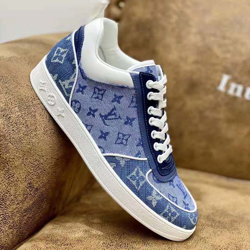 Louis Vuitton Unisex Trocadero Richelieu Sneaker Navy Blue Monogram ...