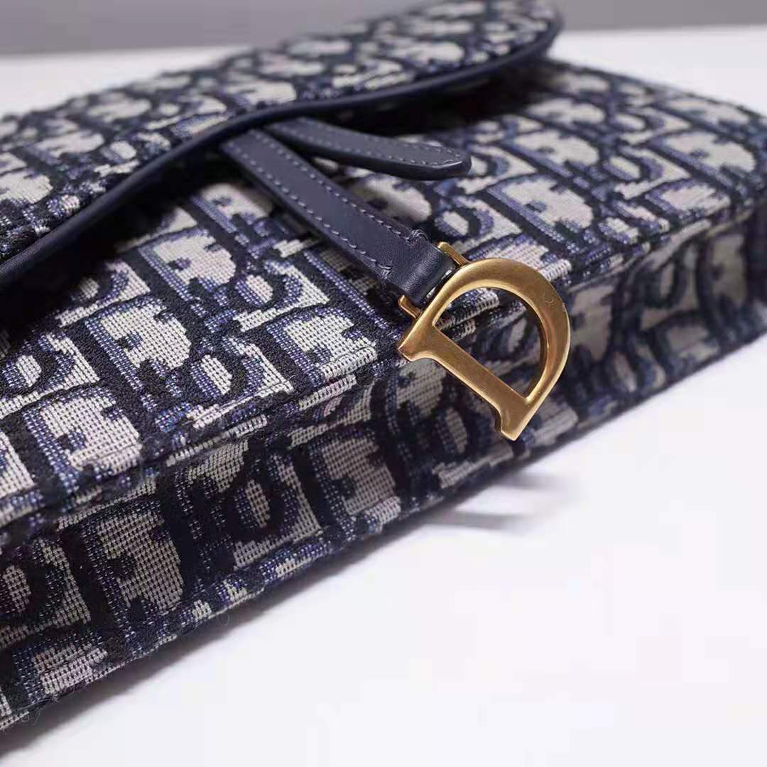 Christian Dior Oblique Saddle Belt Pouch - Blue Waist Bags, Handbags -  CHR355098