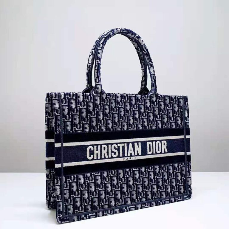 dior book tote blue dior oblique embroidery price