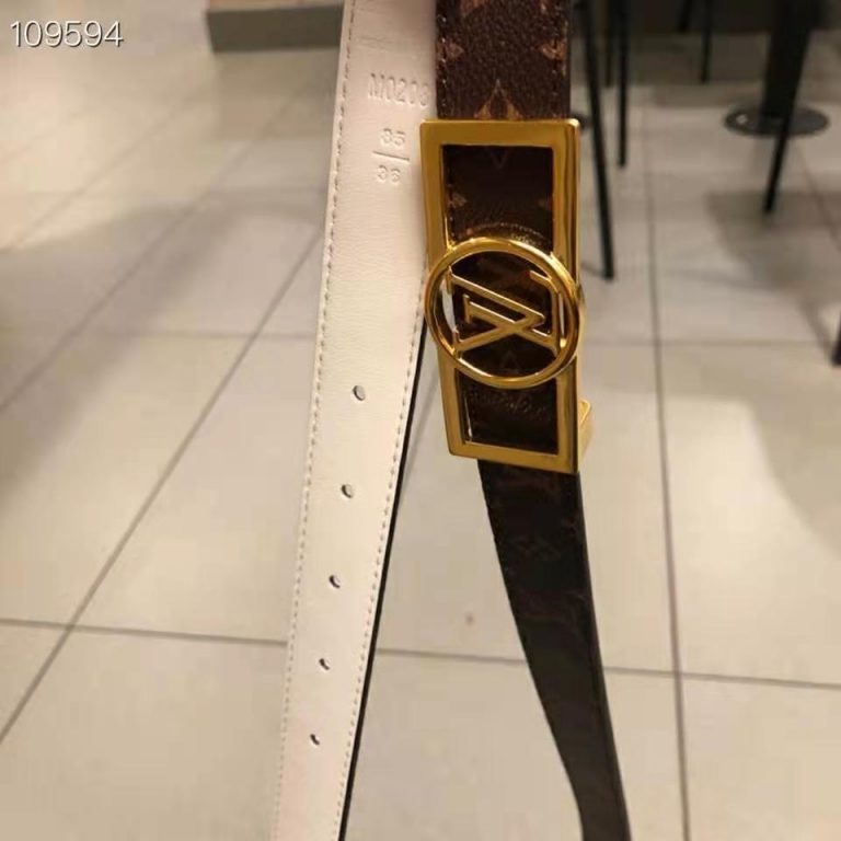 Louis Vuitton Dauphine 25MM Reversible LV Monogram Belt - Brown