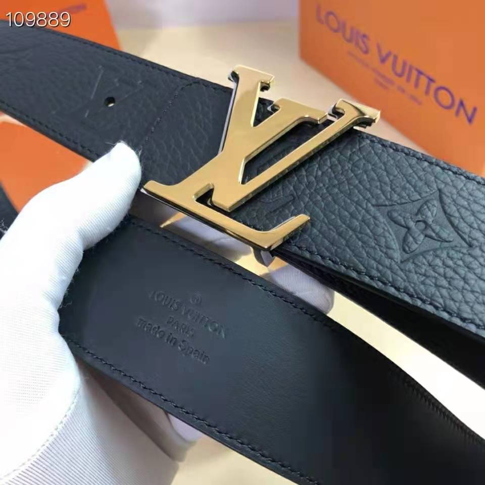 Louis Vuitton LV Initiales 30mm Reversible Belt Rose Poudre + Calf Leather. Size 90 cm