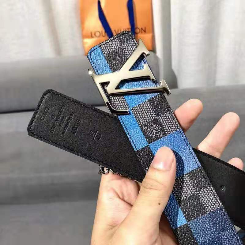 Louis Vuitton Vintage - Damier Graphite City Belt - Black Blue - Leather  Belt - Luxury High Quality - Avvenice