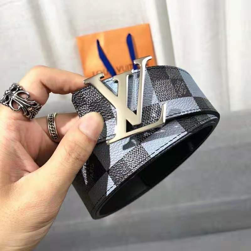 Louis Vuitton Unisex LV Initiales 40 mm Reversible Belt Damier Graphite  Canvas Calf-Grey - LULUX
