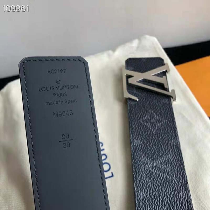 Louis Vuitton LV Reversible eclipse belt Grey Leather ref.272043