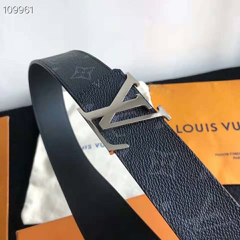 Louis Vuitton Monogram Eclipse Canvas LV Initiales Reversible Belt