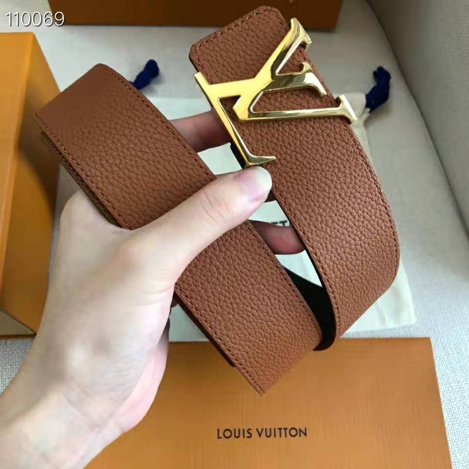 Louis Vuitton Black Taurillion Leather LV Initiales Reversible Belt 90 Louis  Vuitton