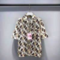 Gucci Men The North Face x Gucci Web Print Silk Shirt Chest Pocket Button Front