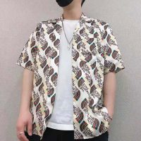 Gucci Men The North Face x Gucci Web Print Silk Shirt Chest Pocket Button Front