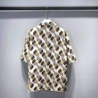 Gucci Men The North Face x Gucci Web Print Silk Shirt Chest Pocket Button Front