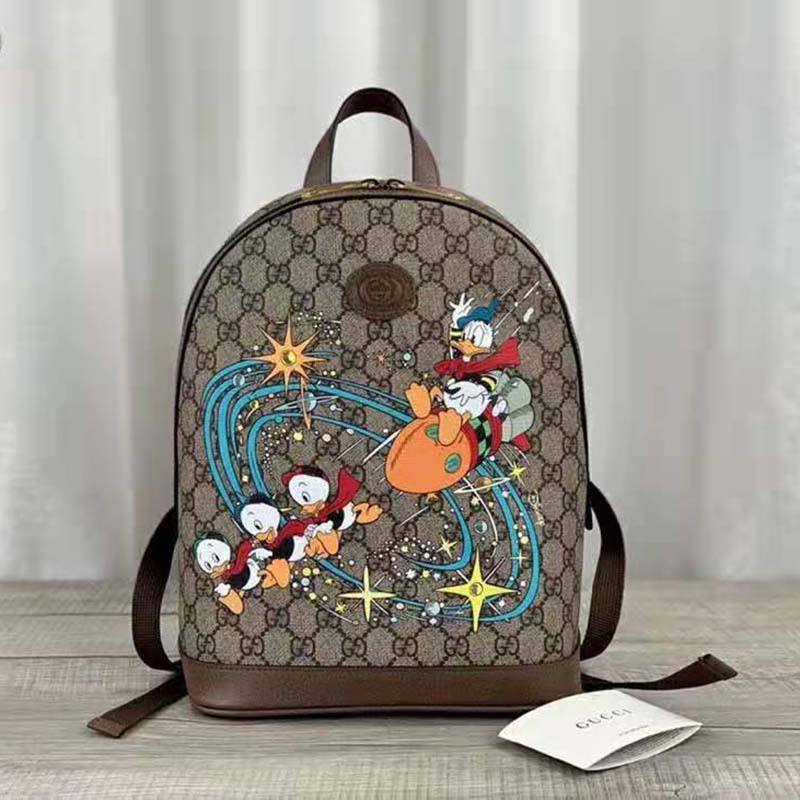 Gucci Unisex Disney x Gucci Donald Duck Small Backpack Leather ...