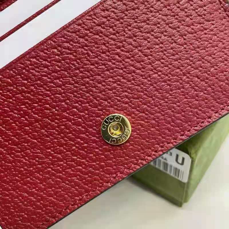 Gucci x Doraemon GG Supreme Monogram Card Case Wallet - red/beige