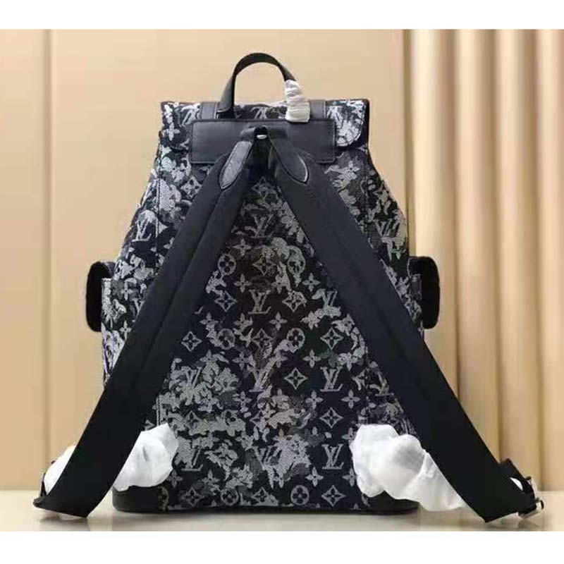 Louis Vuitton Blue Tapestry 'Christopher' Backpack