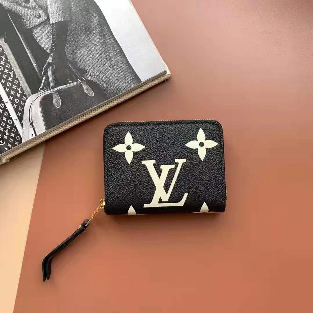 Louis Vuitton Zippy Coin Purse Monogram Catogram Black/White