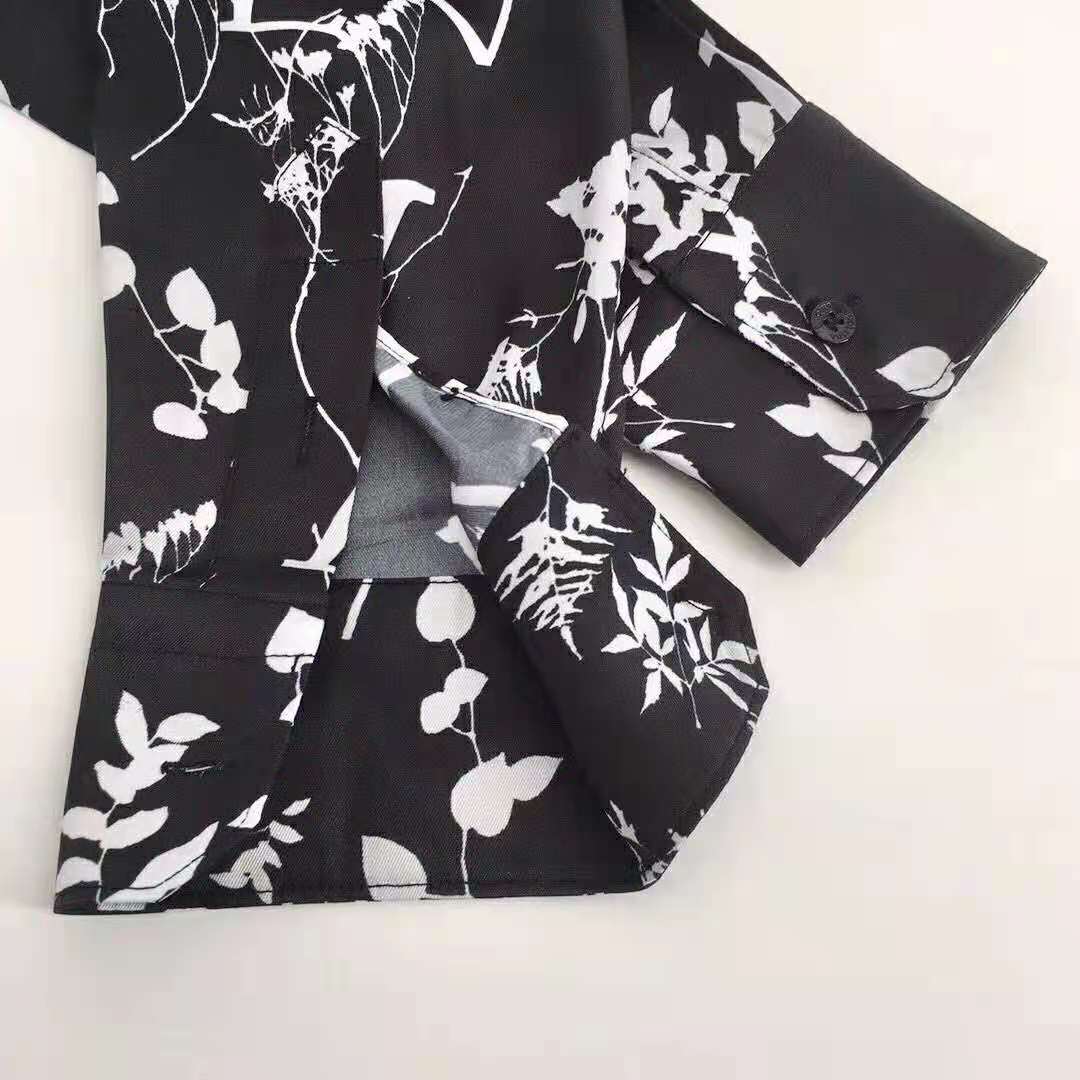 Louis Vuitton Printed Long-sleeved Silk Shirt Multico. Size L0