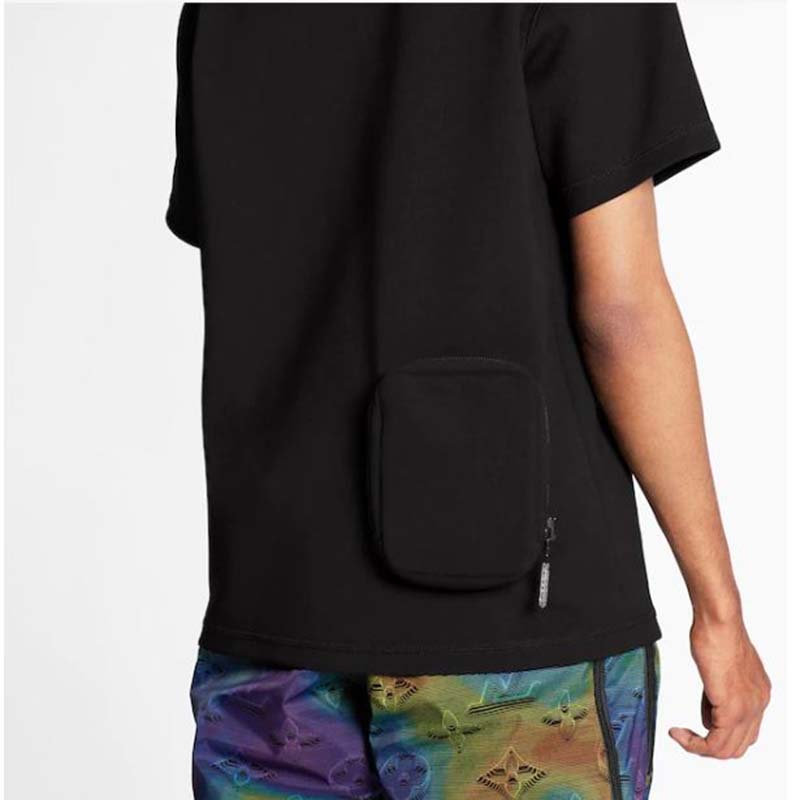 LOUIS VUITTON Pleated Apparel Tops RM221 Short sleeve T-shirt cotton  Black/Green