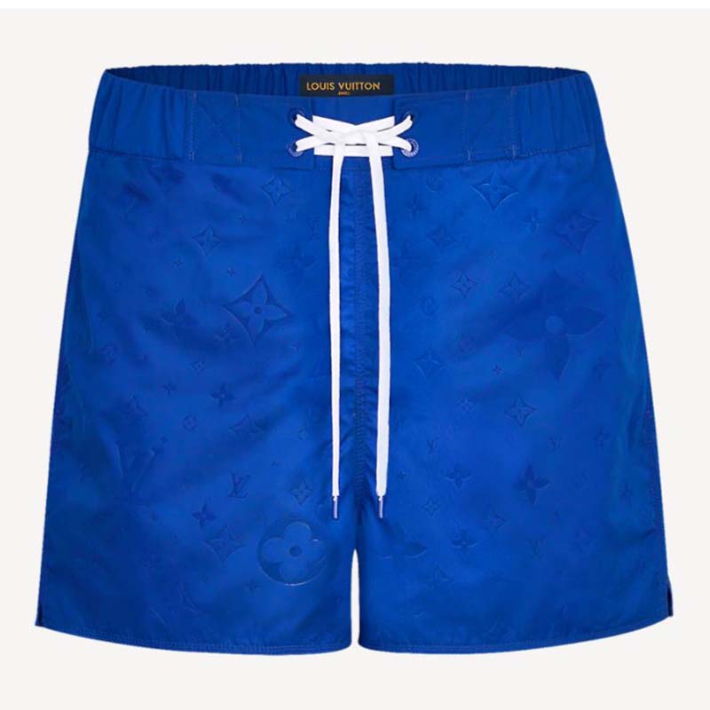 Louis Vuitton 3D Monogram Jogging Shorts, Blue, 42