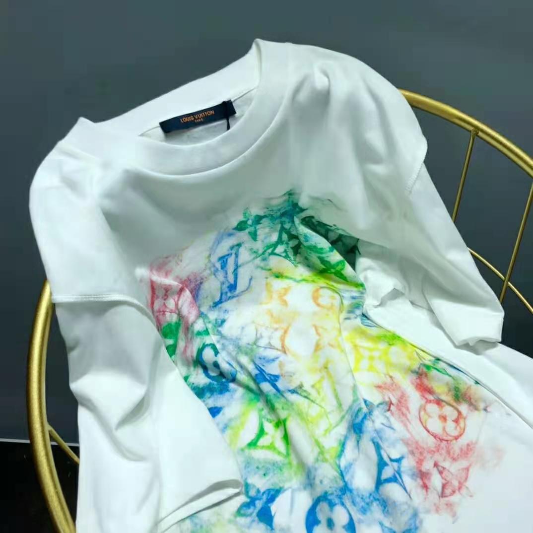 Louis Vuitton Women Front Printed Pastel Monogram T-Shirt Cotton