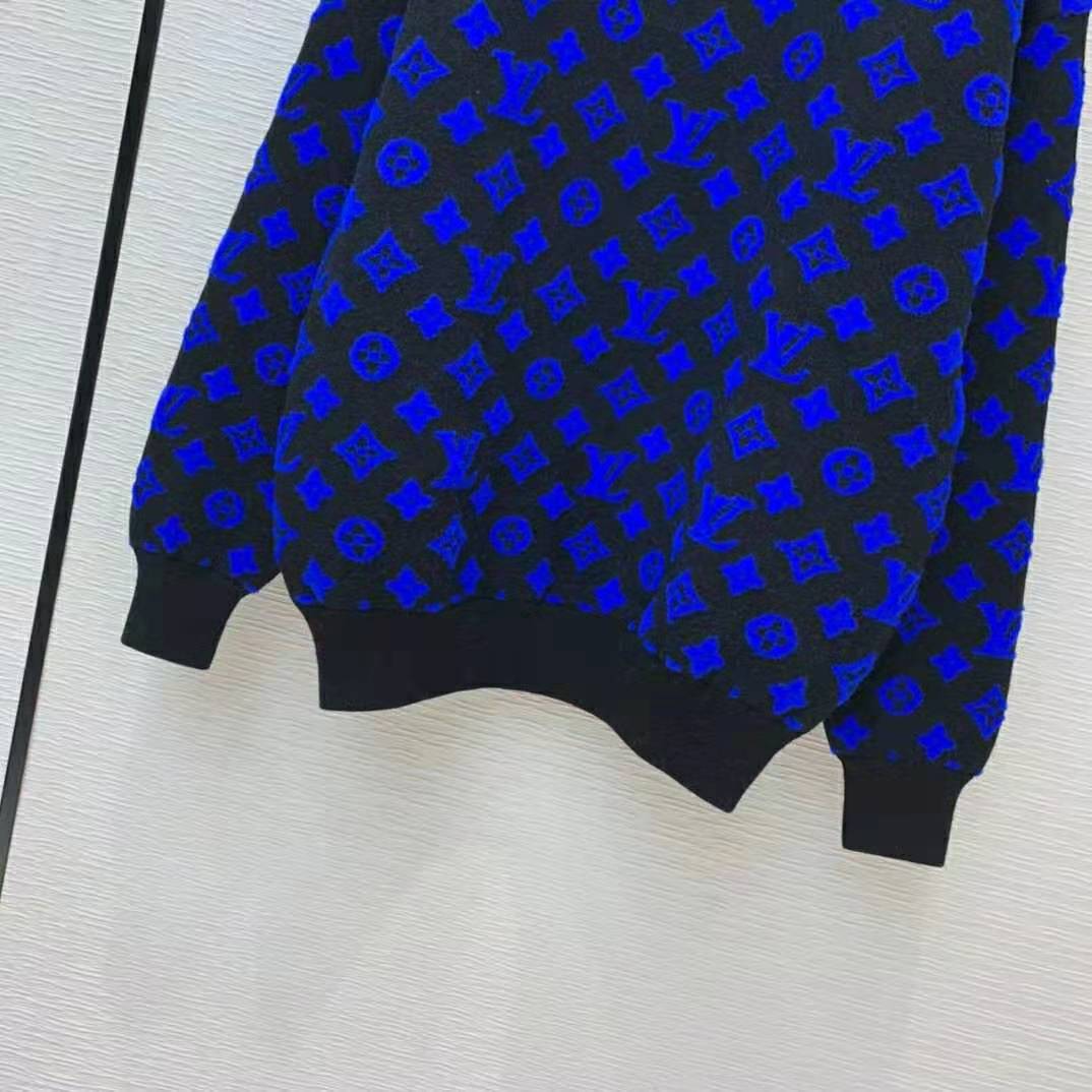 Louis Vuitton Monogram Crewneck Jacquard Blue Cotton ref.485781 - Joli  Closet
