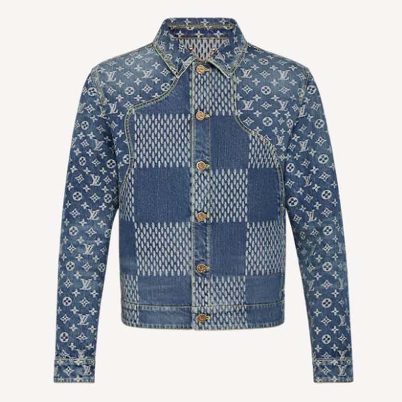 Louis Vuitton Damier Mens Shirts 2022-23FW, Blue, S